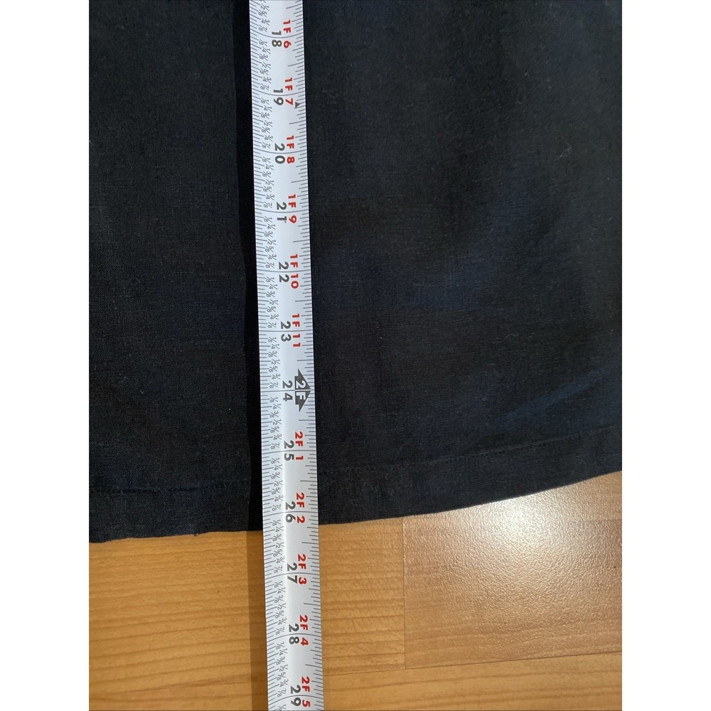 MADEWELL Black Linen Blend Womens Size 16 Sleeveless Ruffled Button Cropped - Picture 9 of 10